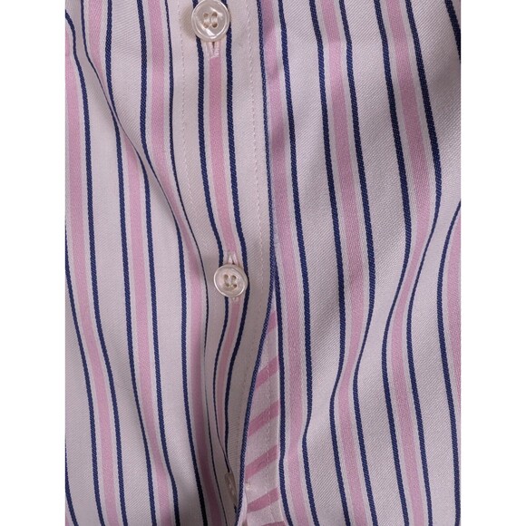 Talbots Shirt Womens Size 4 Long Sleeve Button Up Collared Non Iron Pink Stripe - Picture 6 of 12